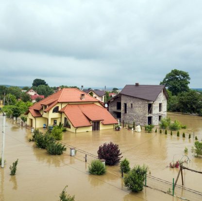 powódź, zalane domy