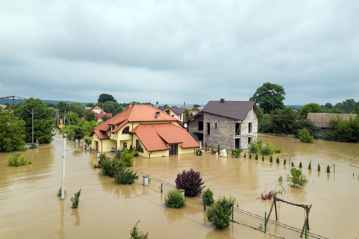 powódź, zalane domy